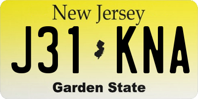 NJ license plate J31KNA