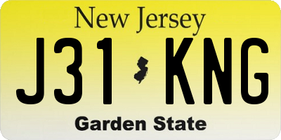 NJ license plate J31KNG