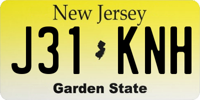 NJ license plate J31KNH