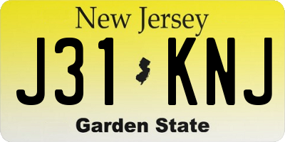 NJ license plate J31KNJ