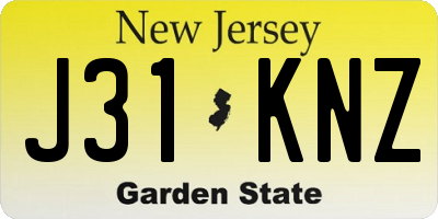 NJ license plate J31KNZ