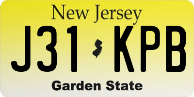 NJ license plate J31KPB