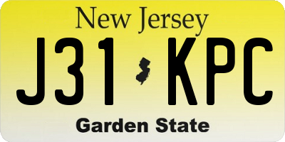 NJ license plate J31KPC