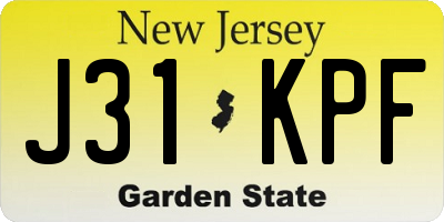 NJ license plate J31KPF