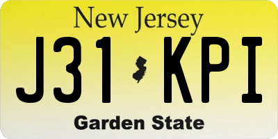 NJ license plate J31KPI