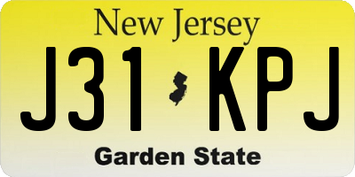 NJ license plate J31KPJ