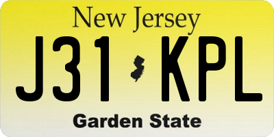 NJ license plate J31KPL