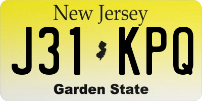 NJ license plate J31KPQ