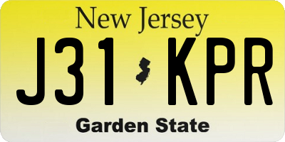NJ license plate J31KPR