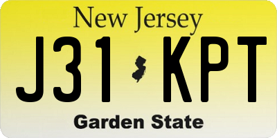 NJ license plate J31KPT