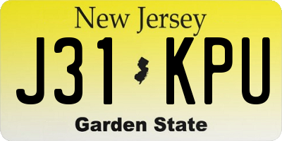 NJ license plate J31KPU