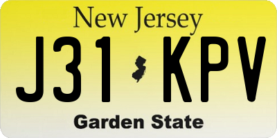 NJ license plate J31KPV