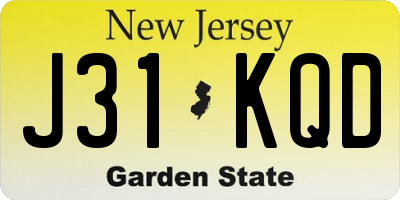 NJ license plate J31KQD