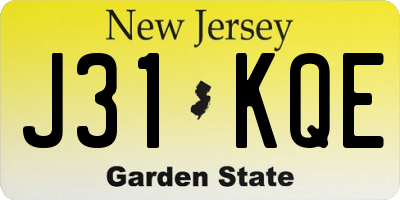 NJ license plate J31KQE