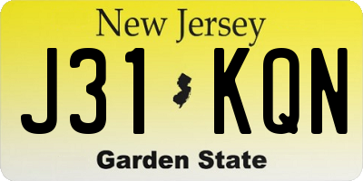 NJ license plate J31KQN