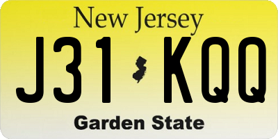 NJ license plate J31KQQ