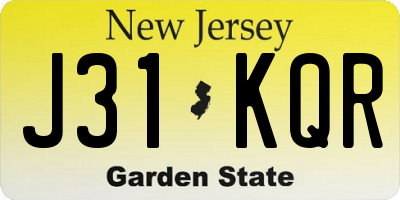 NJ license plate J31KQR