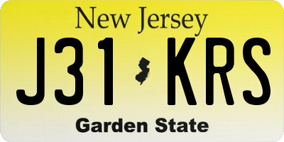 NJ license plate J31KRS