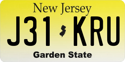 NJ license plate J31KRU