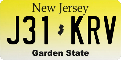 NJ license plate J31KRV