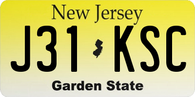 NJ license plate J31KSC