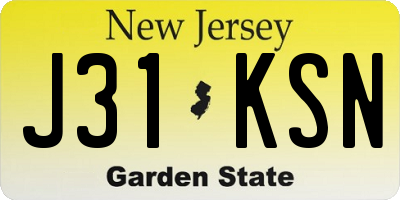 NJ license plate J31KSN