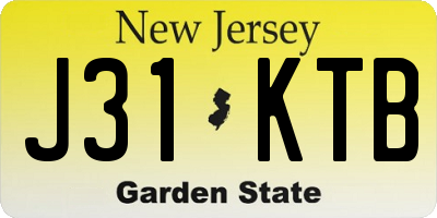 NJ license plate J31KTB