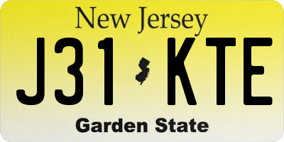 NJ license plate J31KTE