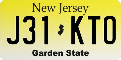 NJ license plate J31KTO