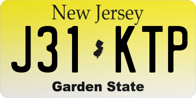 NJ license plate J31KTP