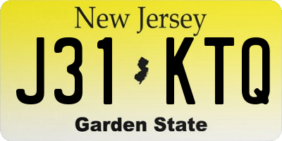 NJ license plate J31KTQ