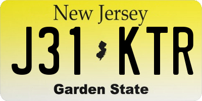 NJ license plate J31KTR
