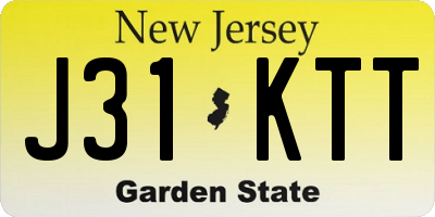 NJ license plate J31KTT
