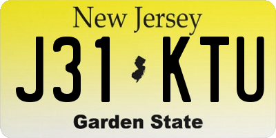NJ license plate J31KTU