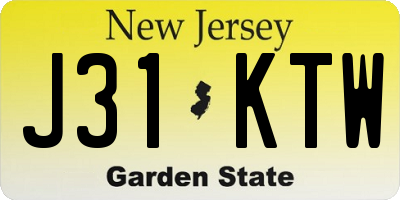 NJ license plate J31KTW