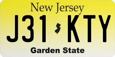 NJ license plate J31KTY