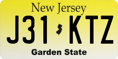 NJ license plate J31KTZ
