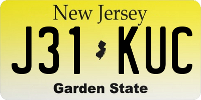 NJ license plate J31KUC