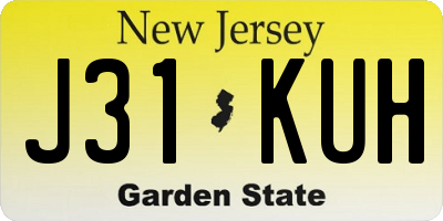 NJ license plate J31KUH