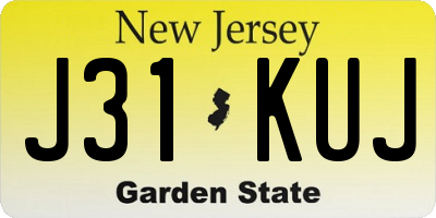 NJ license plate J31KUJ