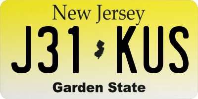 NJ license plate J31KUS