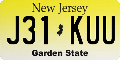 NJ license plate J31KUU