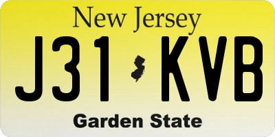 NJ license plate J31KVB
