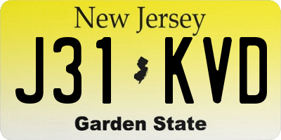 NJ license plate J31KVD