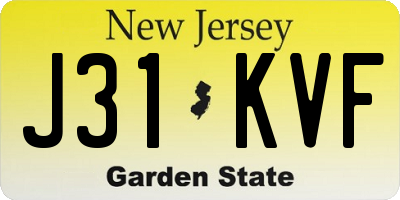 NJ license plate J31KVF