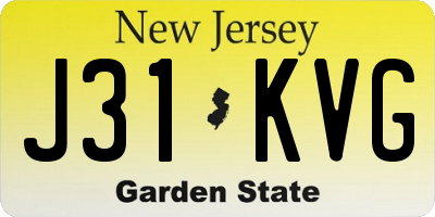 NJ license plate J31KVG