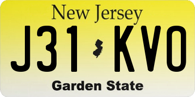 NJ license plate J31KVO