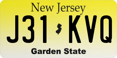 NJ license plate J31KVQ