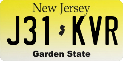 NJ license plate J31KVR