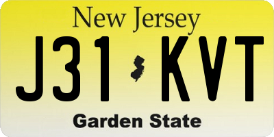 NJ license plate J31KVT